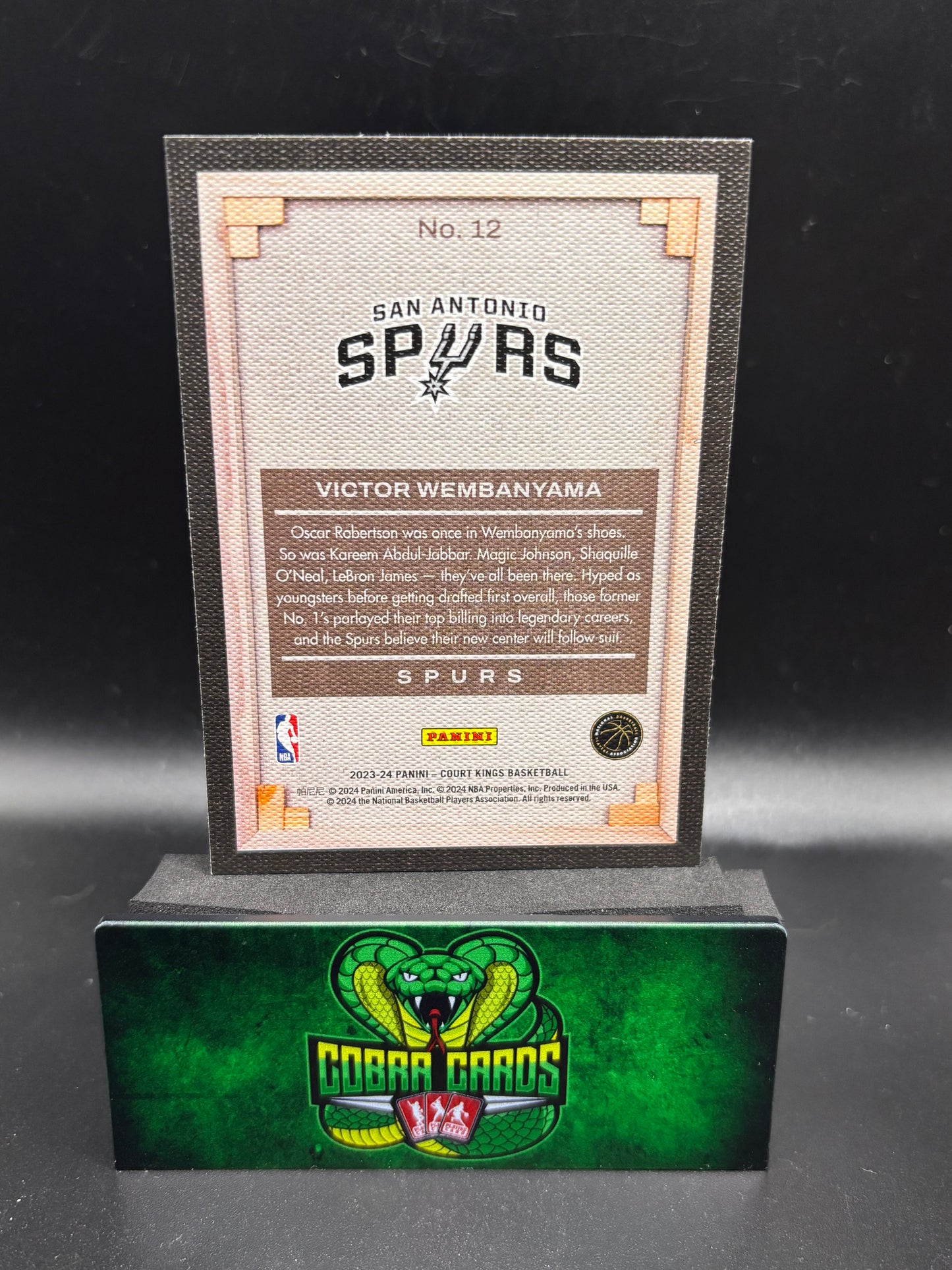 2023-24 Panini Court Kings Victor Wembanyama #12 Blank Slate RC