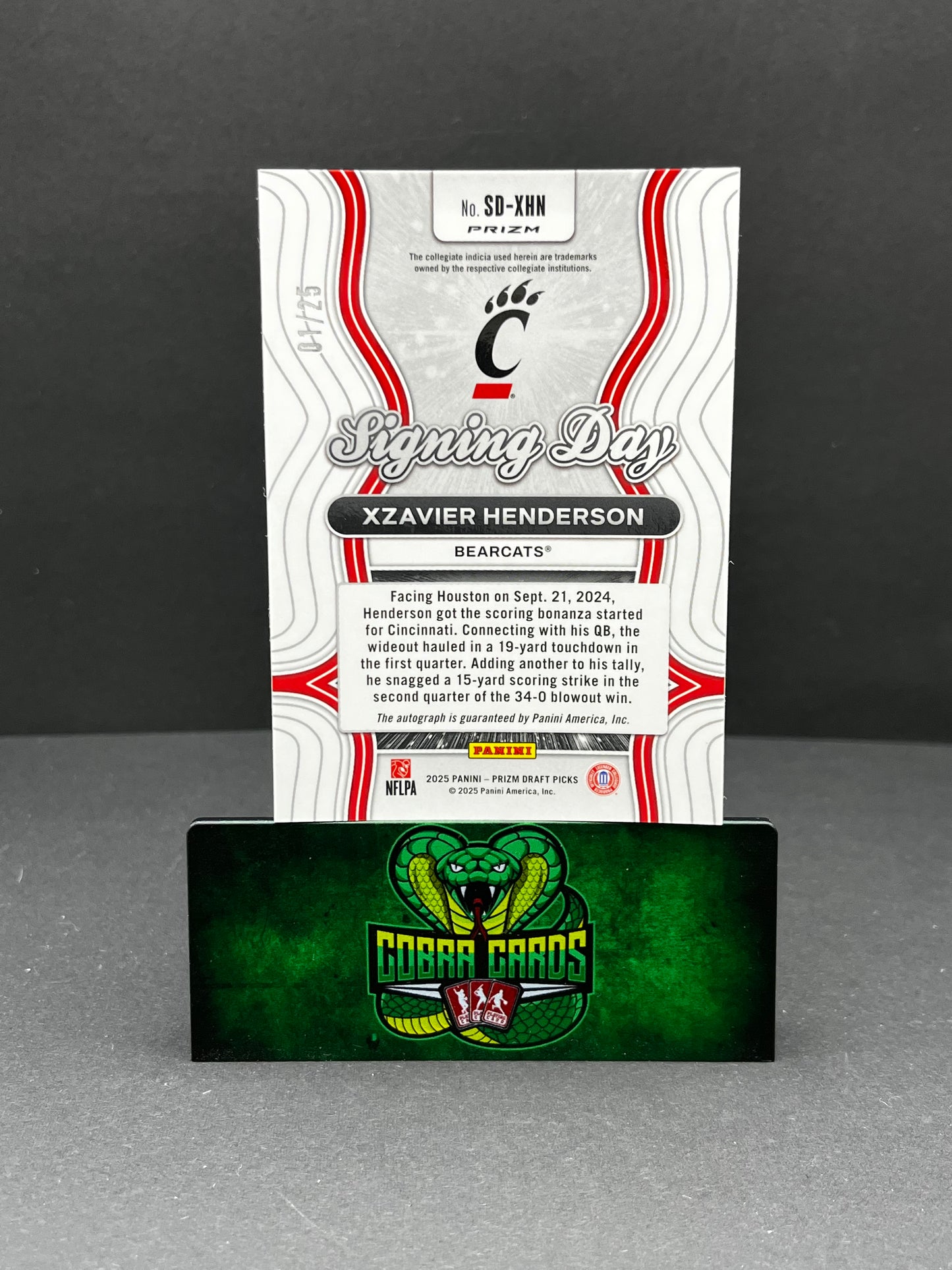 2025 Wild Card Signing Day Xzavier Henderson #SD-XHN Mojo RC 01/25