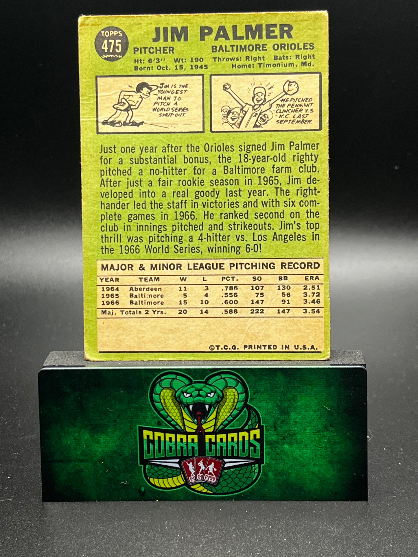 1967 Topps Jim Palmer #475