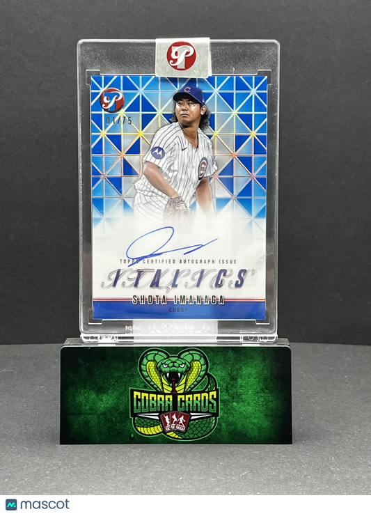 2025 Topps Pristine Italics Autographs Shota Imanaga #I-SI Blue Refractor 01/75
