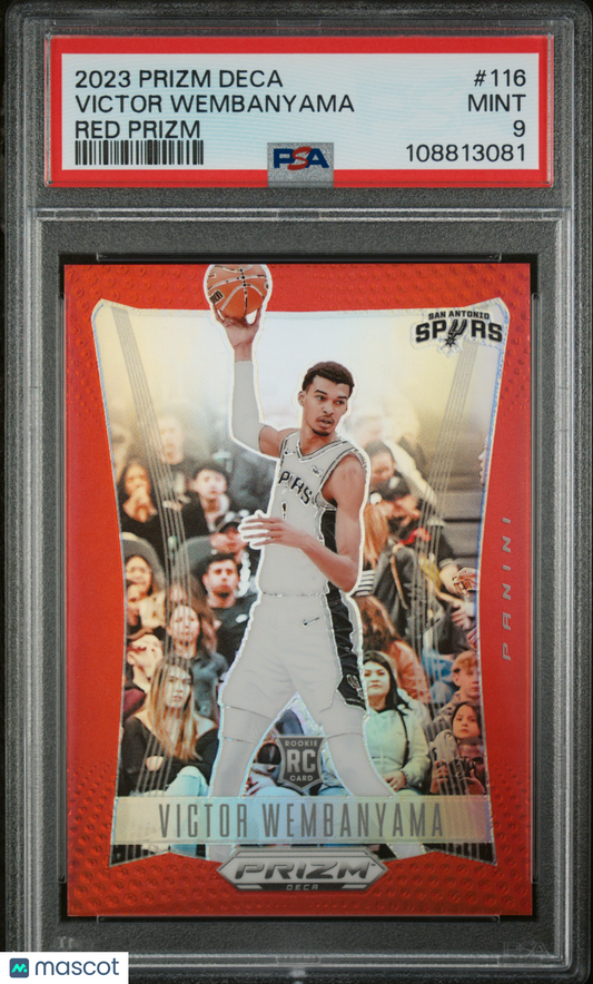 2023 Panini Prizm Deca Victor Wembanyama #116 Red PSA 9