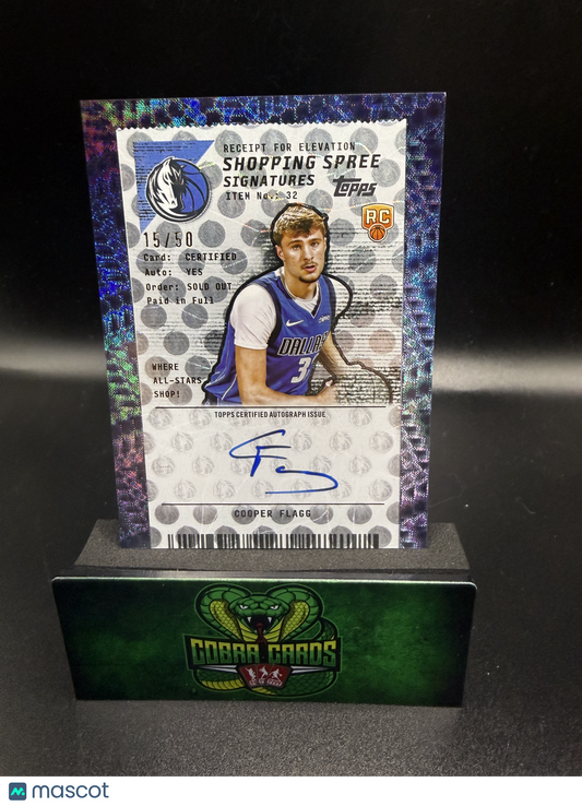 2025 Topps Flagship Shopping Spree Signatures Cooper Flagg RC 15/50
